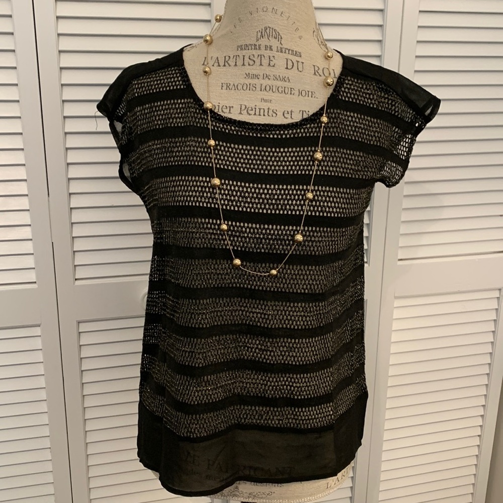 Sheer Black with Gold Blouse